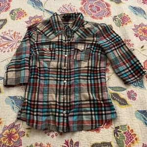 Plaid button down shirt